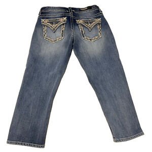 Vigoss Capri Jeans Size 6 Heritage Fit Embellished Flap Pockets Western Cowgirl